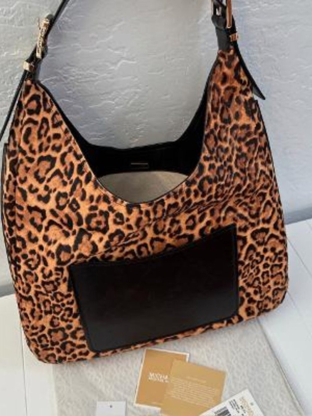 MICHAEL Michael Kors Nolita Large Hobo Bag in leopard-print haircalf, - Picture 2 of 5